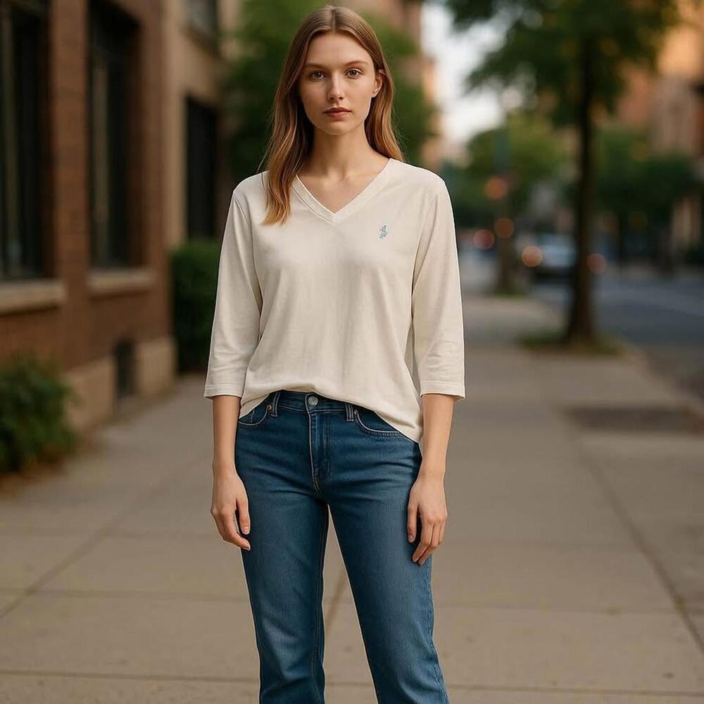 Ralph Lauren V-Neck Tee – Women's XL – Classic Fit